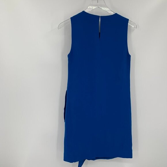 DVF Diane von Furstenberg Wylda shift dress neptune blue ruffle drape new 2 - Picture 4 of 6